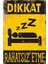Dikkat Rahatsız Etme Uyku Levhası Retro Ahşap Poster 1