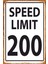Hız Limiti 200 Araba Motor Uyarı Levhası Retro Ahşap Poster 1