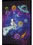 Uzayda Hayat Var Eğlenceli Astronot-3 Retro Ahşap Poster 1