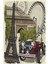 Fransa Paris Eyfel Kulesi Klasik Araba Turistik Gezi Sembol Retro Ahşap Poster 1