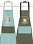 Kumaş Mutfak Önlüğü Seti 2'li Leke Tutmaz Su Itici %65 Pamuk %35 Polyester Cupcake & Coffee Şef Önlük 1