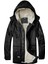 Alaska Slim Fit Soğuğa ve Suya Dayanıklı Oxford Kumaş Kapüşonlu Kısa Parka Kaban --Siyah-- 1