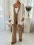 Camel Şerit Detaylı Hırka-Pantolon Triko Takım 4
