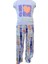 Kız Çocuk Desenli Kolsuz Lila T-Shirt Ebru Desenli Tayt İkili Takım 3-4 Yaş 1