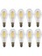 Geldi 4W A60 Rustik LED Ampul Şeffaf Cam Dim Edilebilir 10 Adet Lambam 3200K Gün Işığı E27 Duy 1