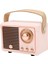 Retro Bluetooth Hoparlör Hifi Stereo Hızlı Iletim Düşük Güç Tüketimi Taşınabilir Vintage Hoparlör Ev Dış Mekan Pembe (Yurt Dışından) 2