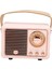 Retro Bluetooth Hoparlör Hifi Stereo Hızlı Iletim Düşük Güç Tüketimi Taşınabilir Vintage Hoparlör Ev Dış Mekan Pembe (Yurt Dışından) 4