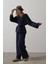 Beli Bağlamalı Tunik ve Beli Bağlamalı Pantolon Takım - Lacivert 3