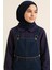 Kız Çocuk Kareli Lacivert Modest Gömlek 4