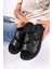 Erkek Hakiki Deri Siyah Comfort Taban Rahat Terlik 1