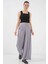 Geniş Paça Pileli Pantolon 6718 - Gri 3