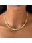 Çelik Kolye Yassı Örgü Model 4 mm Genişlik 55 cm Uzunluk Altın Sarısı Gold 1