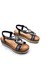 G25Y171 Dolgu Taban Espadril Detaylı Lastikli ve Taşlı Kadın Siyah Şık Spor Sandalet 1