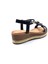 G25Y171 Dolgu Taban Espadril Detaylı Lastikli ve Taşlı Kadın Siyah Şık Spor Sandalet 5