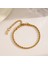 Çelik Bileklik Ince Burgu Zincir Model 3 mm Kalınlık 17 cm Uzunluk 6 cm Ek Altın Sarısı Gold 4