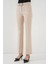6538 Kemerli Ispanyol Paça Pantolon - Krem 4