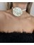 Saten Çiçek Choker Kolye Gül Choker 2
