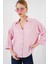 Oversize Kısa Kol Gömlek 20315 - Pembe 4