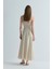 Natürel Melinda Askılı Keten Elbise 4