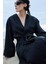 Siyah %100 Keten Eleni Kimono 1
