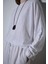 Beyaz Ole Oversize Keten Bluz 1