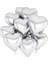 Gümüş Kalp Şekilli Uçan Balon Folyo 10 Adet 1