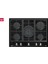 GZC 75330 XBN BK Ankastre ExactFlame Teknolojili Kristal Wok Gözlü Cam Gazlı Ocak Döküm Izgara Siyah 70 cm 112570173 1