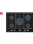 GZC 75330 XBN BK Ankastre ExactFlame Teknolojili Kristal Wok Gözlü Cam Gazlı Ocak Döküm Izgara Siyah 70 cm 112570173 2