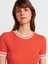 10765 Bisiklet Yaka Çizgili Triko Bluz-Kırmızı-E. 3