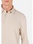 Regular Fit Polo Yaka Jakarlı Erkek Bej Uzun Kol Tişört 5