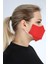 Unisex Kırmızı Yıkanabilir 3 Katlı Pamuklu Ayarlanabilir Lastik 5'li Maske P10012 3