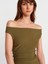 91462 Bardot Mini Elbise-Haki 3