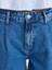 72000 Yan Cepli Pileli Denim Şort-Lacivert 3