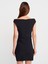 91462 Bardot Mini Elbise-Siyah 2
