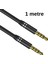 3.5mm Aux Kablo 4 Pole (4 Boğumlu) 1 Metre – Altın Uçlu, Metal Başlıklı Ses Kablosu 1