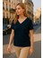 Pamuklu Regular Fit Dantel Detaylı V Yaka Bluz Bayan Bluz 25Y1201K1 1