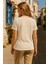 Pamuklu Regular Fit Dantel Detaylı V Yaka Bluz Bayan Bluz 25Y1201K1 4