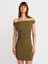 91462 Bardot Mini Elbise-Haki 1