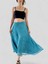 Valerie Şifon Kloş Astarlı Uzun Etek Kadın Turkuaz 1