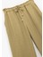 Beli Bağcıklı Cepli Keten Karışımlı Bol Paça Pantolon 3