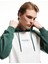 Uzun Kollu Renk Kontrastlı Baskılı Kapşonlu Sweatshirt 1