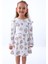 Yaprak Çiçek Fitilli Beyaz Elbise 2