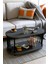 Modern Oval Orta Sehpa Çift Katlı Metal Ayaklı Salon, Ofis, Dekoratif Sehpa, Kahve Sehpası 1