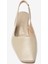 Krem Cilt Küt Burun Kadın Topuklu Ayakkabı 5