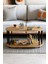 Modern Oval Orta Sehpa Çift Katlı Metal Ayaklı Salon, Ofis, Dekoratif Sehpa, Kahve Sehpası 2
