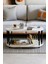 Modern Oval Orta Sehpa Çift Katlı Metal Ayaklı Salon, Ofis, Dekoratif Sehpa, Kahve Sehpası 2