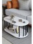 Modern Oval Orta Sehpa Çift Katlı Metal Ayaklı Salon, Ofis, Dekoratif Sehpa, Kahve Sehpası 3