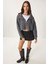Kadın Oversize Fermuarlı Crop Triko Kazak 2