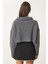 Kadın Oversize Fermuarlı Crop Triko Kazak 3