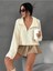 Kadın Oversize Fermuarlı Crop Triko Kazak 5